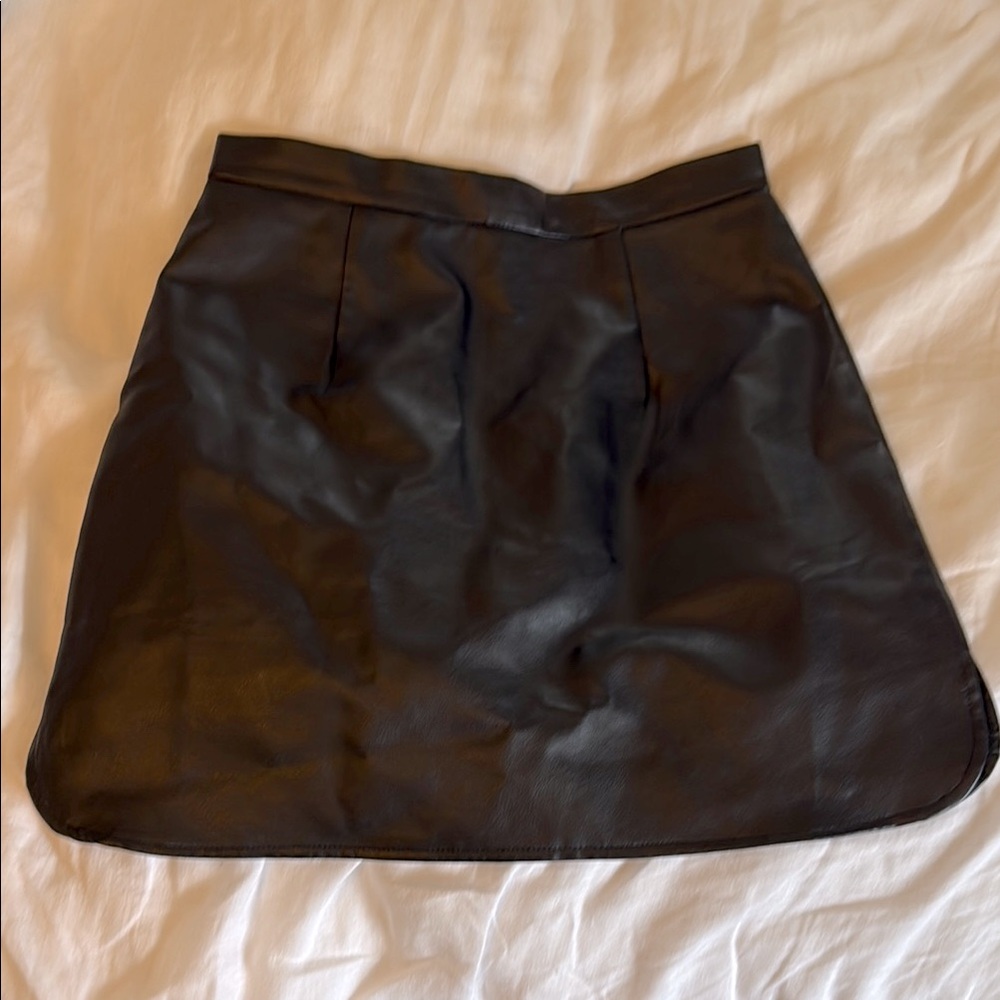 Black faux Leather Skirt
